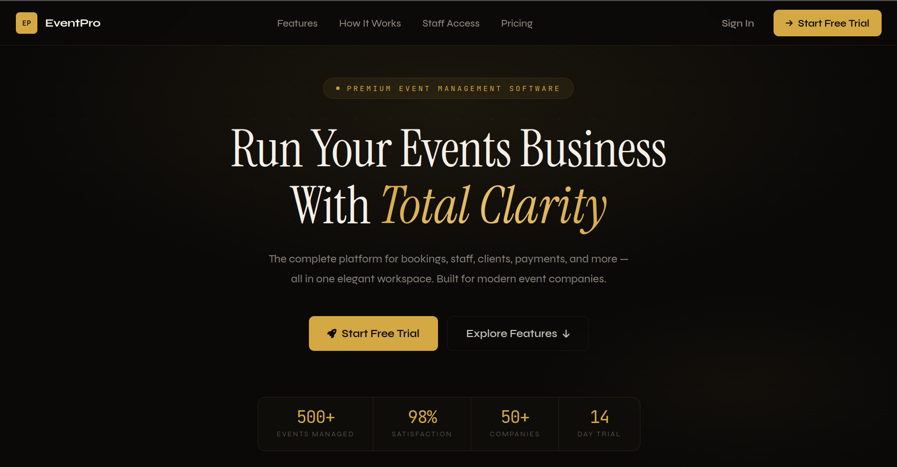 Screenshot of Event Pro