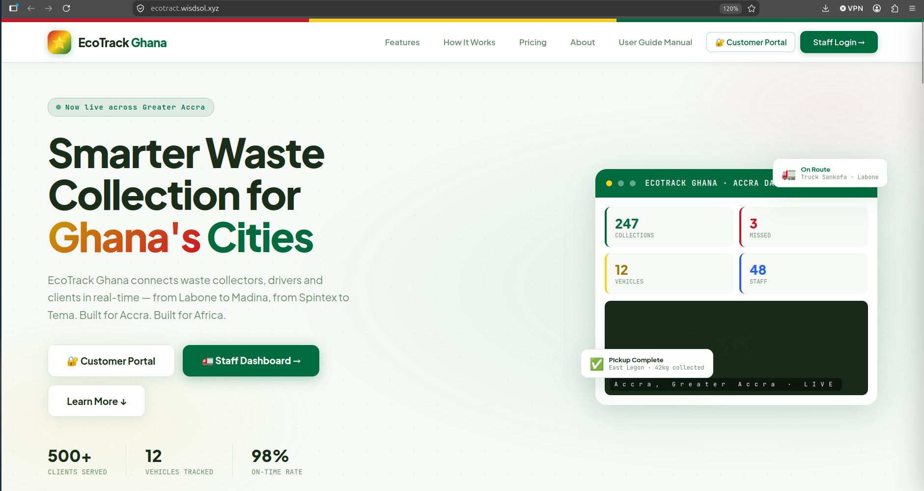 Screenshot of Eco-tract